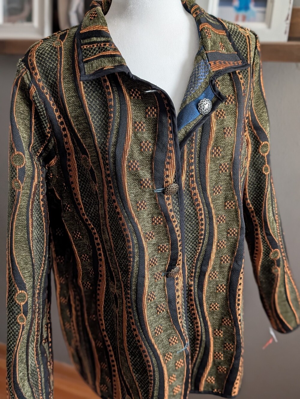 I-Reversibles XL NWT Art to Wear Abstract Woven Reversible Jacket Boho - Picture 4 of 7